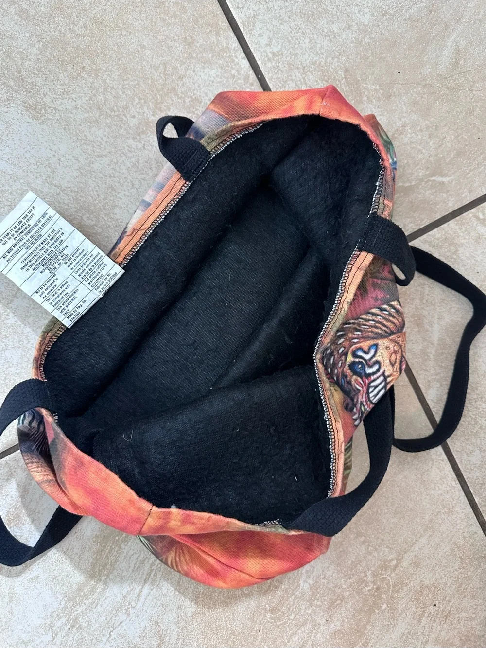 The Mountain Orange Dinosaur Messenger Bag with Black Straps